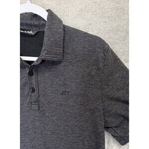 TravisMathew Polo Shirt Mens Medium Black Performance Golf Casual Short Sleeve